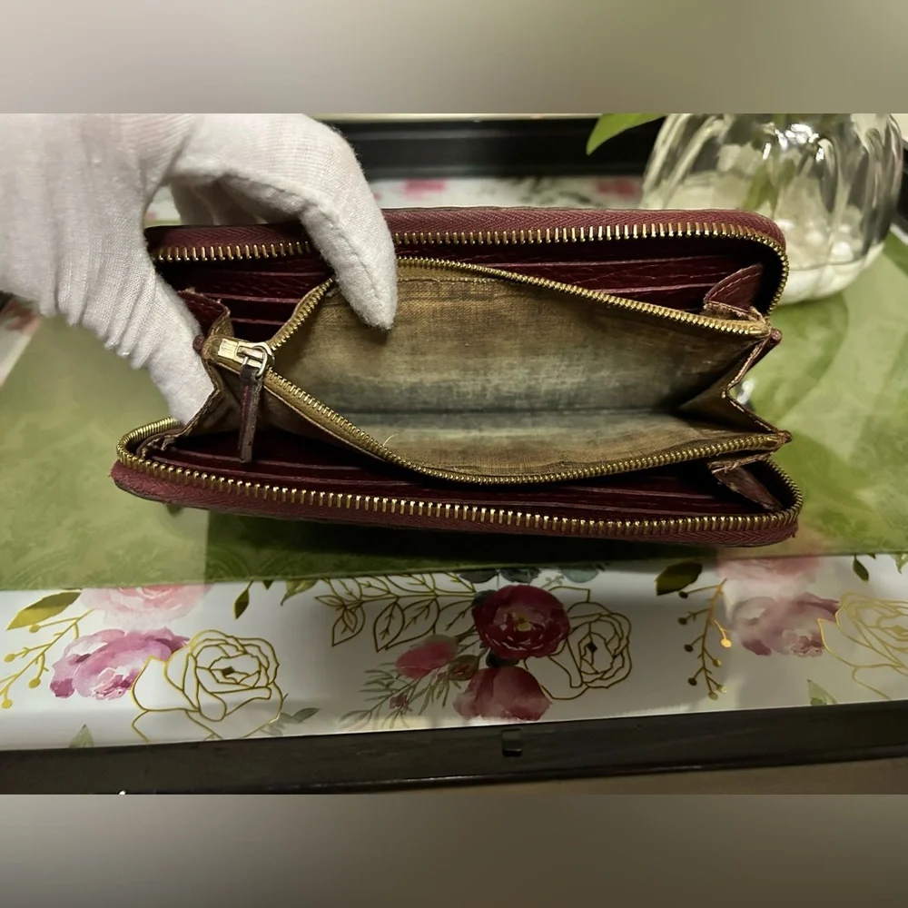 Fendi Selleria Deep Burgundy Leather Wallet